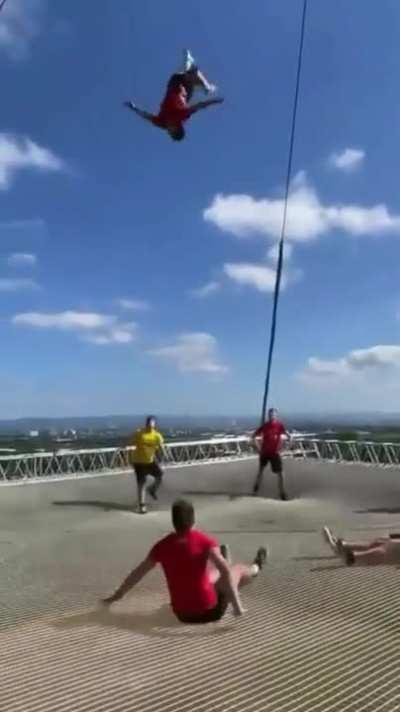 They put a trampoline in the sky