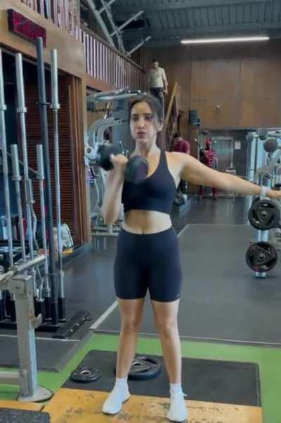 Neha Sharma - Bollywood actress working out in the gym.