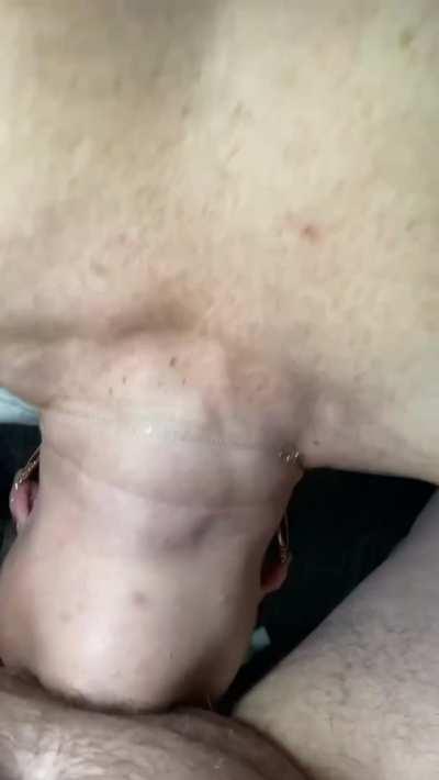 Gulping down Daddys cum after a enjoyable face fuck