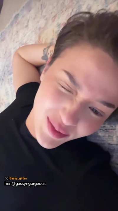 Asian and white girl farting in her bed stinky