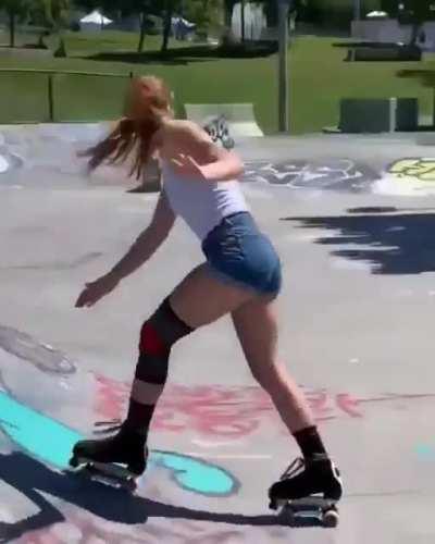 I can barely skate.. I can't even comprehend how she does it.