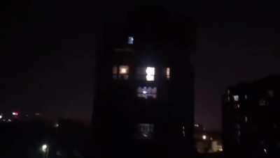 The guy in charge of the local public announcement system fell asleep, filling the whole area with the sound of his snores.