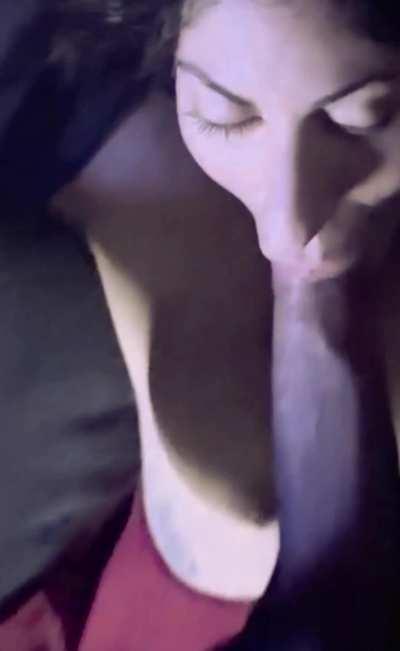 Sitting on her while using her mouth