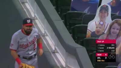 Here's Adam Eaton handing my daughter a foul ball.