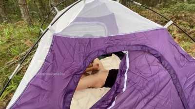 Oops! He found us having fun while after he went to get firewood [gif]