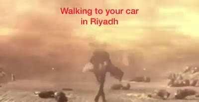 Walking to your car in Riyadh