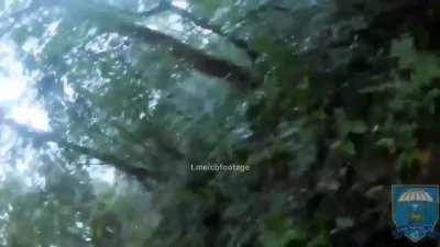 A Russian soldier catches artillery shrapnel in the back of the head and dies. Ukraine, 2023.