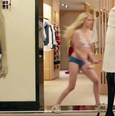 Emma Roberts running around in bra and panties