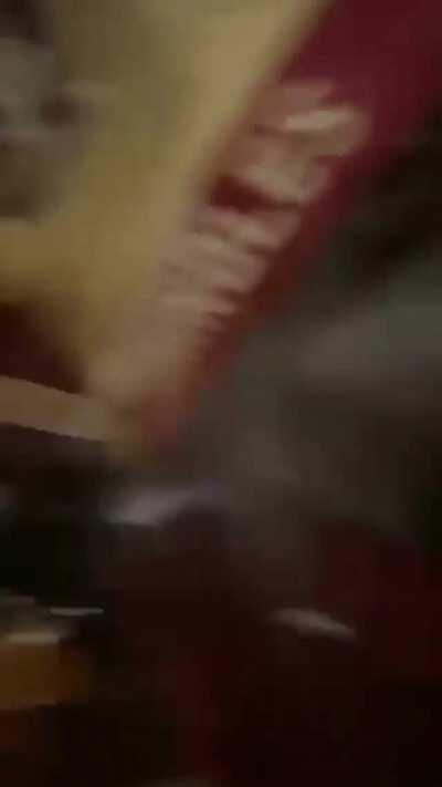 His face in the end...