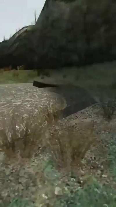 Entrace hidden by bricks and rubble