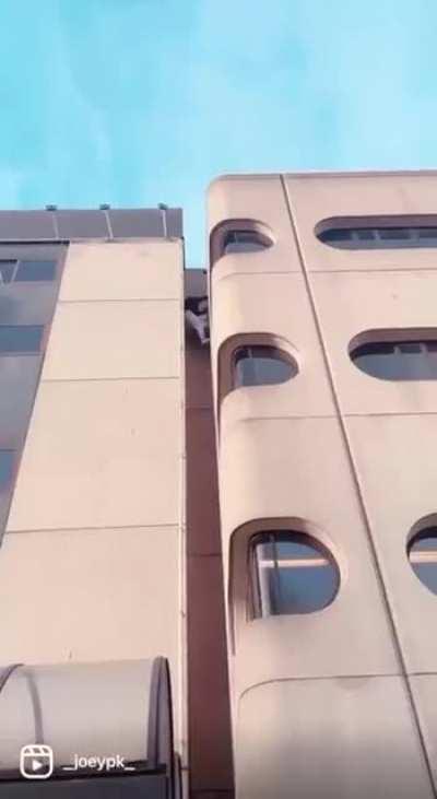 Going down this way instead of using the elevator