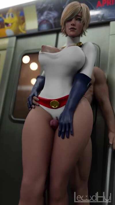 Powergirl Giving A Thighjob (Lewdhyl) [DC]