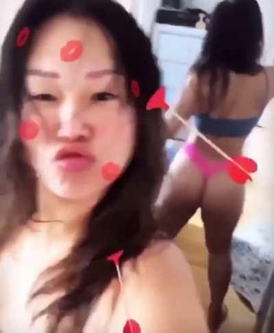 Asian Girl Shaking Her Fat Ass