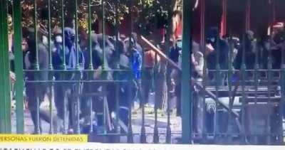 Win a rock to the back of the head