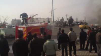 Iranian firefighters in action