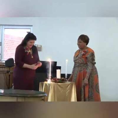 Trying to put out a match