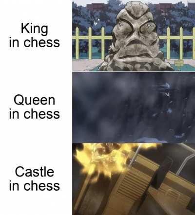Yeah, you, the guy that actually plays chess. Your next line is, "It's official name isn't Castle. It's actually Rock."
