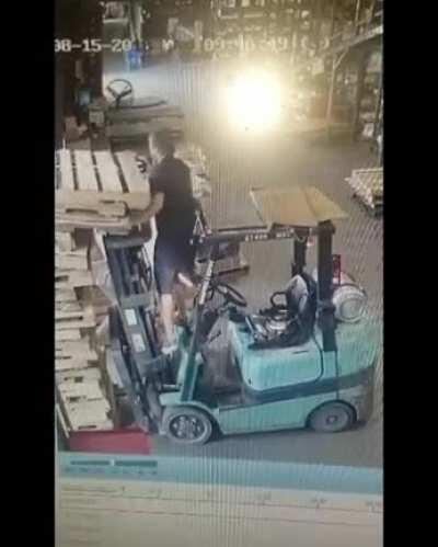 Found the higher quality version of my dumbass crushing myself with in a forklift three years ago