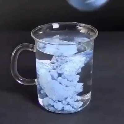 Hydrophobic sand in water.