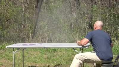 50 Cal Exploded (broke bones around the eye, lacerate jugular vein and punctured lung)