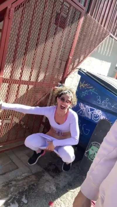 Nothing like a fine piss in an alley way to get your day started! [F] MILF