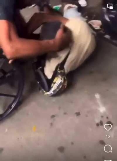 Brought him down to his level and beat him with experience