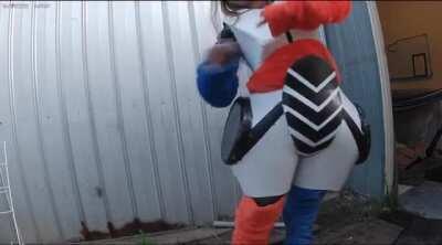 Protogen suit update for you floof bots. Taced in for now I just need to sew. Proper visor still in the mail