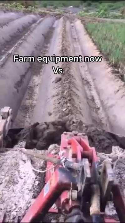 Farm equipment now vs then