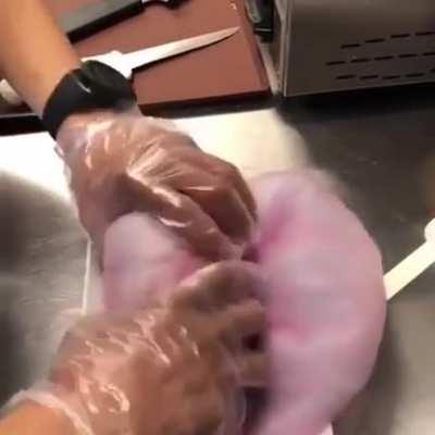 This cotton candy burrito is truly an absolute unit