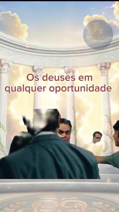 Enquanto isso o pau quebrando no Olimpo! Crédito: IG - @percyjackson_cade.meu.satiro