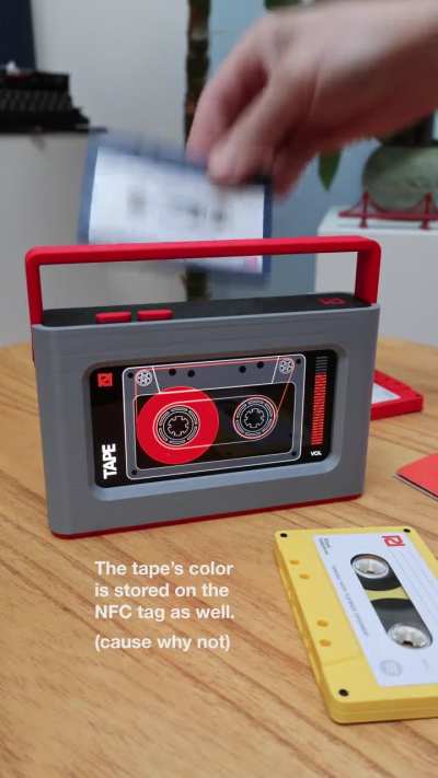 3D Printed digital nostalgia - NFC Cassette Player.