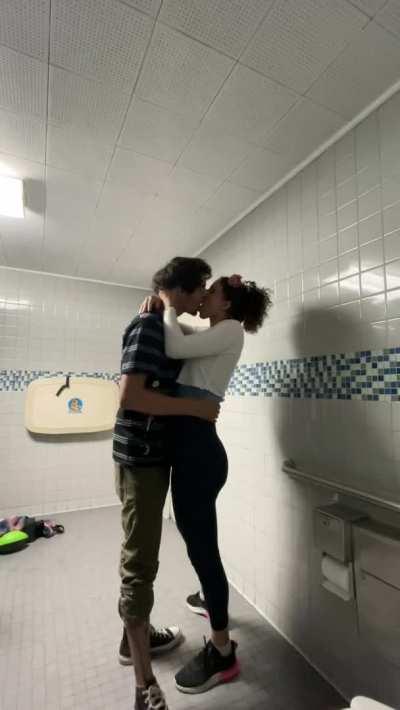 My mom and I snuck off into the bathroom for some us time. [MF] MILF