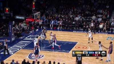 [Highlight] Wiggins hits 2 threes to end the half, including a buzzer beater over KD