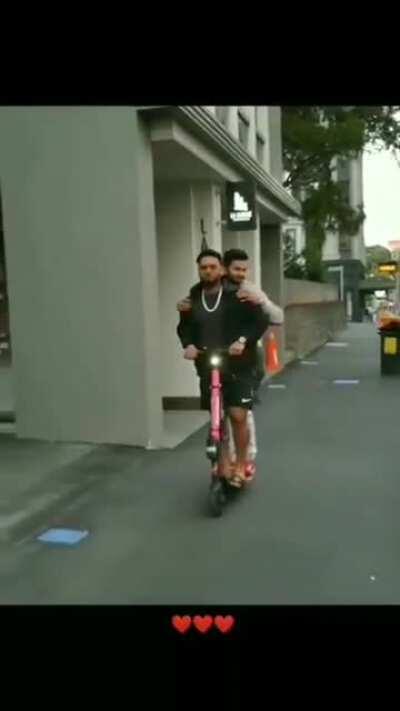 The Lord and Pant discovering a new mode of transport [colorised]