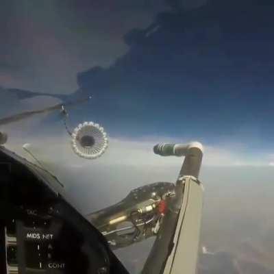 Indian Air Force (IAF) Rafale jet being refueled mid-air.