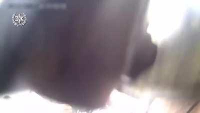 Bodycam footage from an IDF soldier firing at and killing a Palestinian militant. Today, Jenin, Palestine.