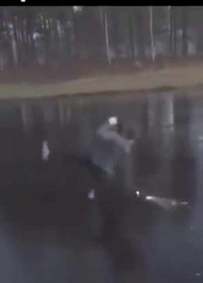 its a great idea to play golf on a frozen lake..unless you slip and its not frozen enough