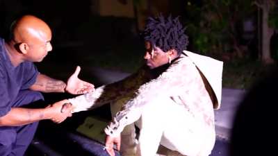 Wallo takes a trip down to Golden Acres📍with Gillie to speak life into Kodak. 🎯👥🤝 