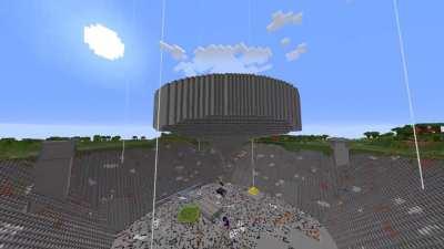 Day 2 of my first megabuild! Finished off the rough shape of the floating island and started on the observatory on the top