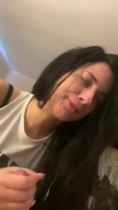 When your boyfriend knows you don't like cum in your mouth, but he does it anyway..