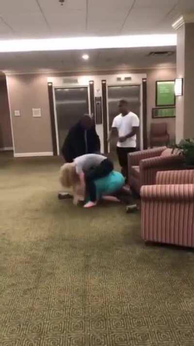 RACIST KAREN GETS HER ASS KICKED IN HOTEL