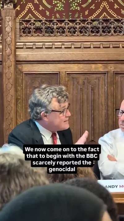 British journalist Peter Oborne, former Telegraph columnist, confronted BBC News Director Richard Burgess at the launch of a 188-page report exposing BBC bias in its Gaza war coverage. Oborne accused the BBC of actively covering up Israeli genocide and sy