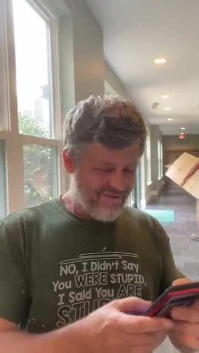 When the delivery guy is asked to wear a mask...