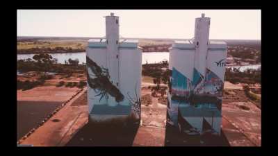 Artists paint these silos in South Australia. Just incredible!