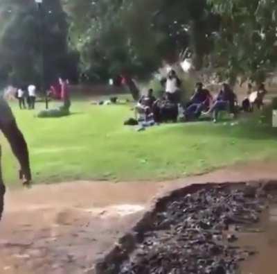 To swing over a mud pond
