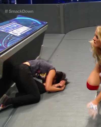 Bayley’s thong getting exposed a bit