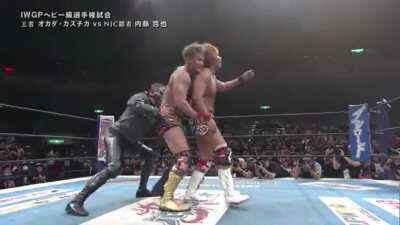 5 years ago today, with the help of EVIL, BUSHI, and a surprise debut of a masked man who revealed himself to be new L. I. J. member SANADA, Tetsuya Naito defeated Kazuchika Okada to win the IWGP Heavyweight Championship for the first time ever. (NJPW: In