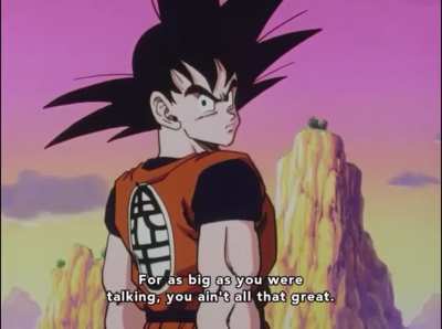 One of the best scenes from the Saiyan Saga, Goku powering up and disrespecting Nappa