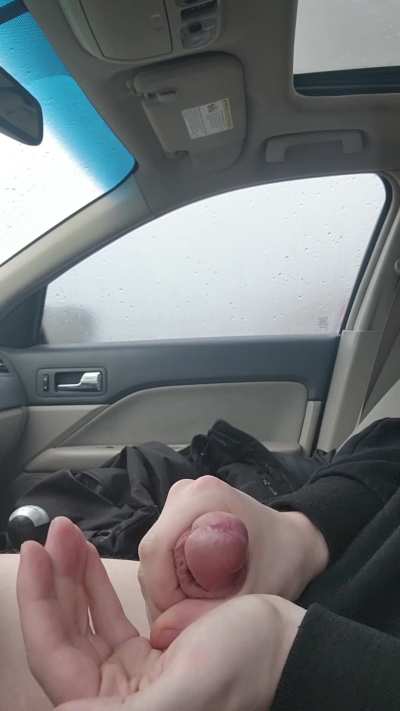 Trying to hold back in a parkinglot during a storm