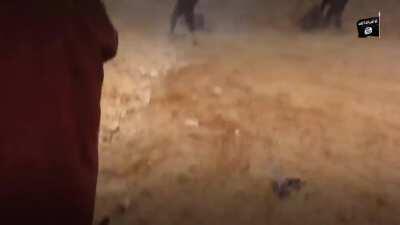 ISIS fighters attack a YPG outpost and run over YPG fighters